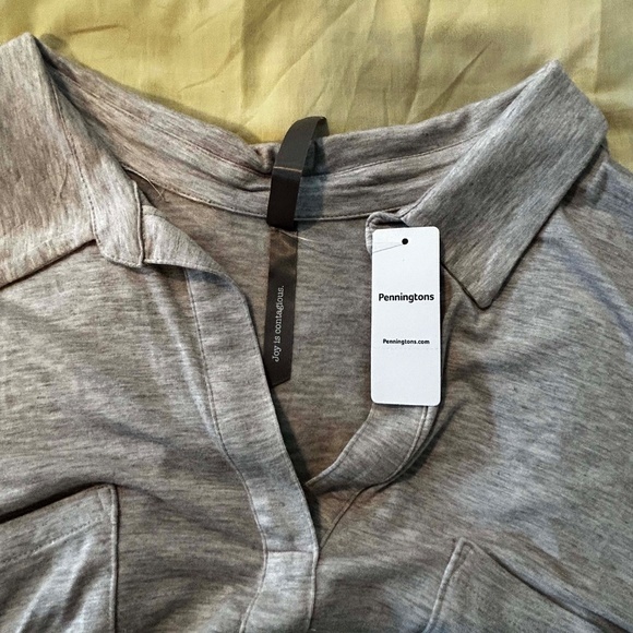 NEW PHOTOS! LACE UP KNIT TUNIC, LINEN COLOUR, SIZE 4X, SLEEVELESS, PENNINGTONS, - Picture 11 of 14